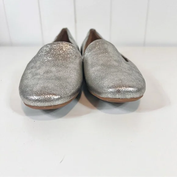 Naturalizer Shoes Womens 8 M Kit2 Slip On Loafer Flats Silver Faux Leather - Picture 2 of 9